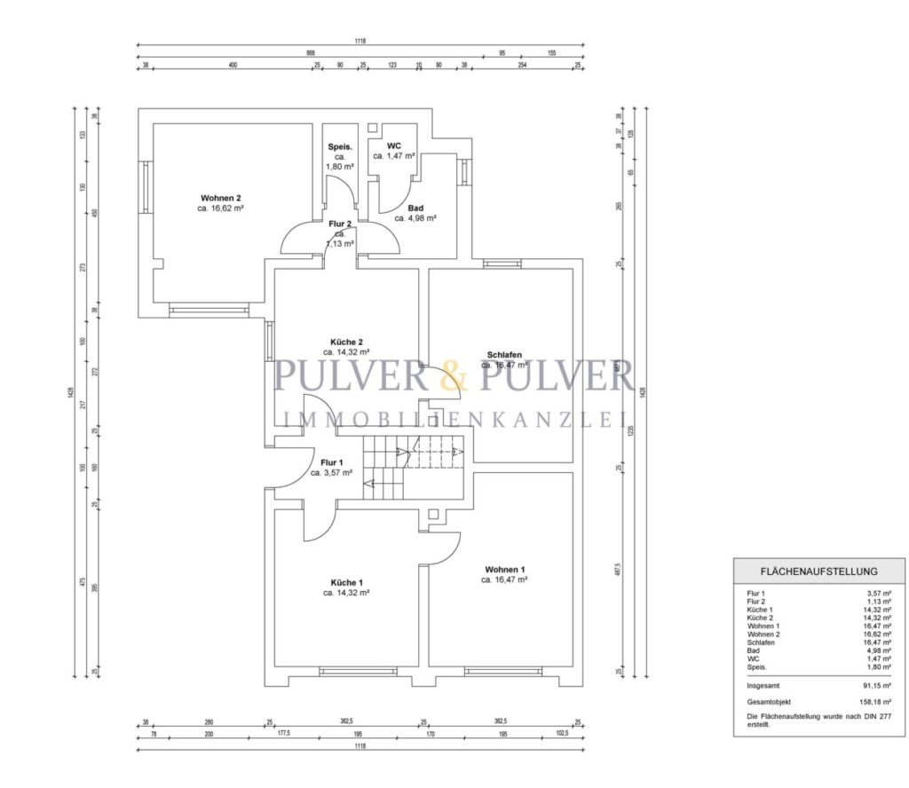 Wohnflächenberechnung EG exp.