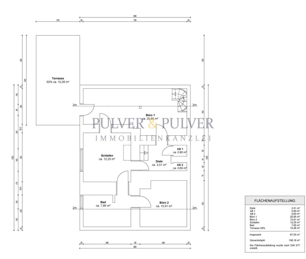 Wohnflächenberechnung DG exp.